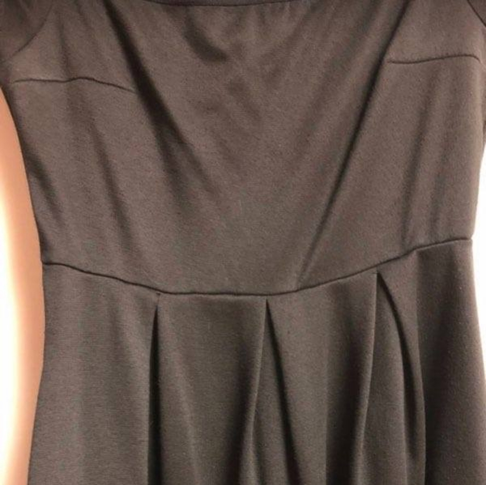 Black boat neck dress